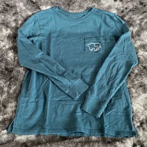 Ivory Ella Long Sleeve Shirt Teal with Aztec Print XS